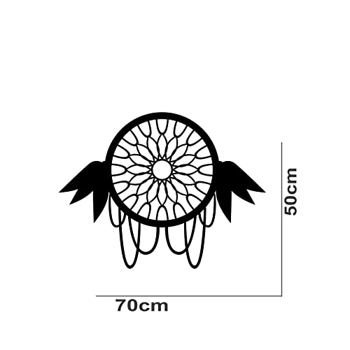 VVWV Wings Dream Catcher Wall Stickers for Living Kids Girls Boys Bedroom Home & Kitchen Hall Wall Vinyl Decor L x H 70 x 50 Cms