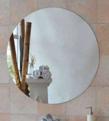 WINDOW Adinath Creators Frameless Round Mirror 18" inch Bathroom Mirror  (Round)