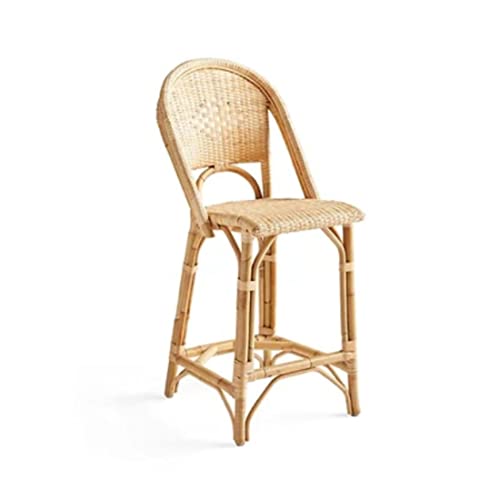 THE INSIDE PROJECT Synthetic Rattan Paris Barstool Sunwashed for Home Decor (Beige)