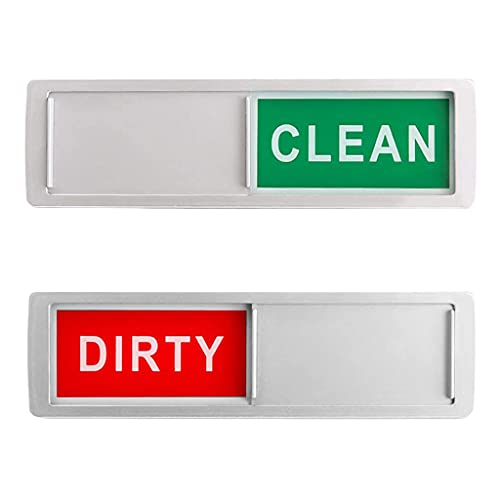 CALANDIS® Magnet Clean Dirty Sign Dishwasher Indicator for Kitchen Dishwasher Fridge Red Green Silver