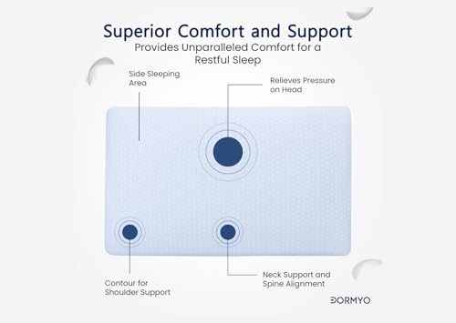 Dormyo Memory Foam Pillow (2, Flakes, 2.5 inches Height)