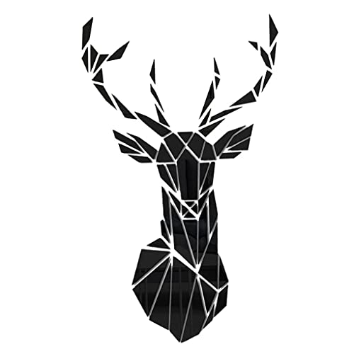 TOG Mirror Deer Head Acrylic Wall Sticker Decal Removable 3D Home Decors Black|Home & Garden | Home Decor | Decals, Stickers & Vinyl Art