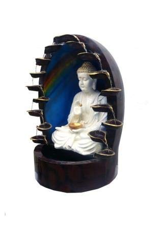 Waahkart Home Decor Beautiful White Buddha Water Fountain