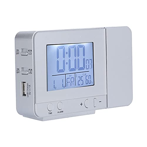 Digital Clock Large Display, 180 Degree Free Rotation Office Desk Decor for Bedroom for Household(Silver)