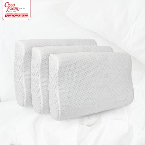 COCOFOAM COOL GEL MEMORY FOAM VENTILATED PILLOW (PACK of 1 PILLOW, WHITE)