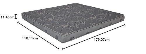 KWAALITY Duro Mattress | True Orthopedic Mattress | Supportive Rebonded Foam Firm Mattress (Grey, 70.5X46.5X4.5)