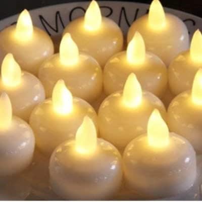 SPARSHMART Sina Water Sensor Artificial Floating Light Diya Water Activated Tea Lights, Waterproof Flameless Tea Lights, athtub Wedding Decoration Pack 12