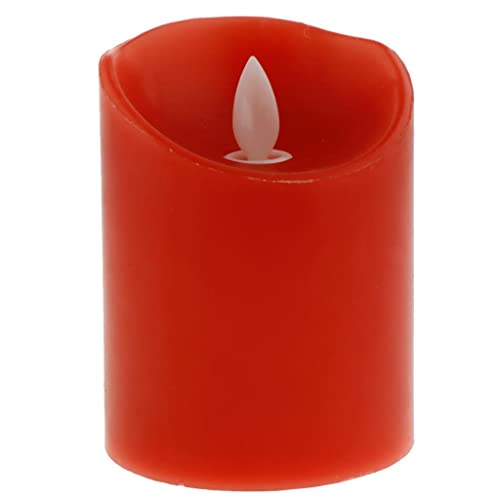 ATORSE® Flameless Led Pillars Tea Light Candles for Holidays Wedding Parties Red 10Cm