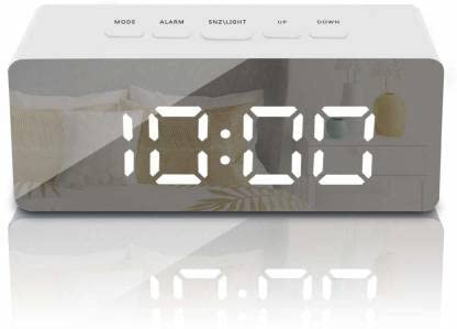 MIRROR FINISH DIGITAL CLOCK (RECTANGLE) WITH DUAL POWER OPTION