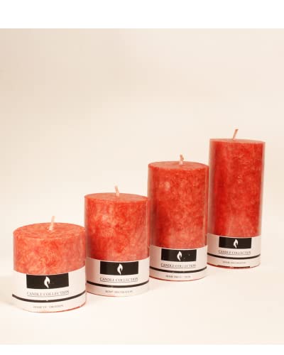 TbhStore Pillar Candle Rose | Set of 4 Candles | 1 Hours Burn time | Paraffin Wax Used | Ideal for Gifting & Home Decor!