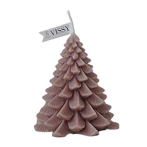 ATORSE® Christmas Tree Wax Scented Candle Creative Curve Home Decor Prop Light Brown