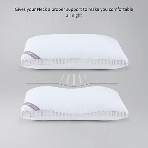 SPREAD SPAIN® Microfiber Mushy Pillow for Sleeping & Neck Pain Relief Suitable for Back Sleeper, Side Sleeper & Stomach Sleeper, Set of 2 (45 x 68 cm, White)