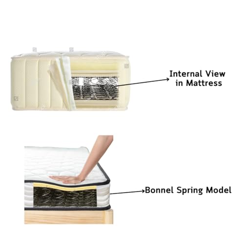 Skyline Orthopeadic Bonnell Spring Mattress | 5 Years Warrenty | Super Soft Foam,American Knitted Cloth,Bonnell Spring,Euro Top | (72x48x6 Inches, Double)