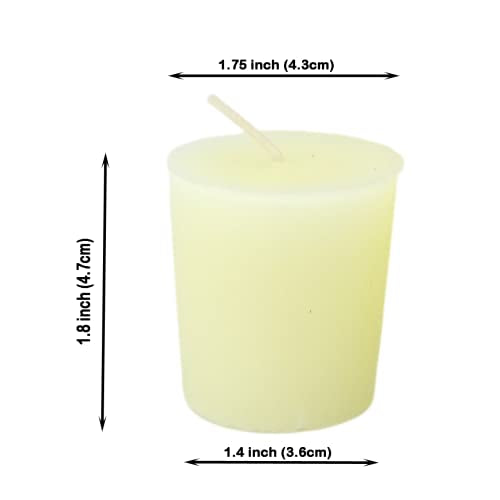 100% Pure Beeswax 15-Hour Votives Ivory Candles Refills (no Cup), Organic Hand Made (Set of 4)