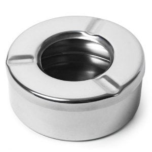 Ashtray for Cigarette Steel Holder Tray with Lid for Home,Office Bar Silver Silver Stainless Steel Ashtray (Pack of 2)