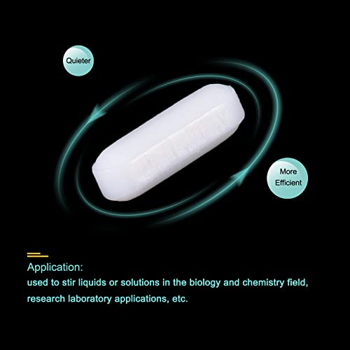 MECCANIXITY Magnetic Stirrer Mixer Stir Bar Rod 10mm/0.39" Cylinder Shape PTFE Coating Magnet White for Laboratory 3Pcs