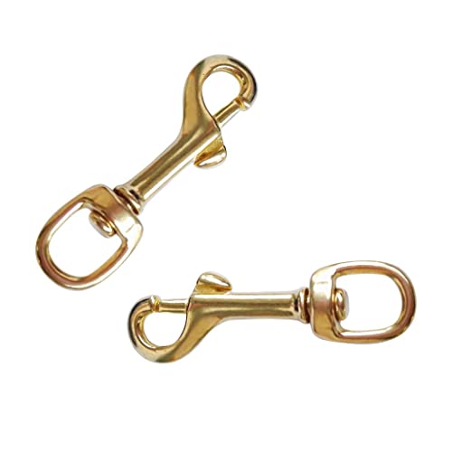 bnf® 2 Pieces Heavy Duty Pure Brass Swivel Eye Bolt Snap Spring Key Ring Hook Clip Buckle for Underwater Scuba Diving Dive Gear Equipment | Water Sports | Scuba & Snorkeling