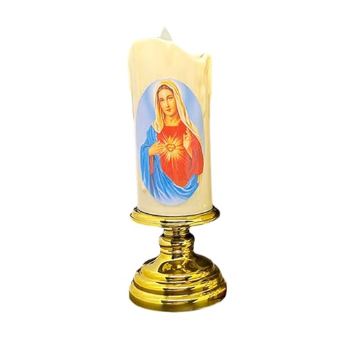 ATORSE® Flameless Electronic Candles Lamp LED Prayer for Larterns Wedding Decoration Our Lady