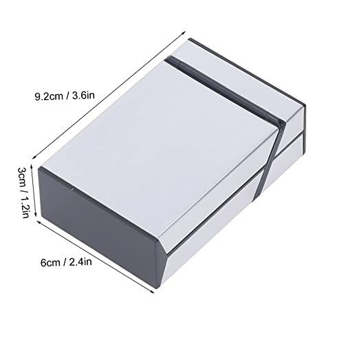 Cigarette Case, Aluminum Alloy Magnetic Cigarette Case Multipurpose 20 Capacity Home (Silver)