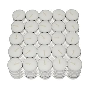 Tamasvini Paraffin Wax Smokeless Candles Perfect for Decoration of Diwali, Christmas, Dinner, Wedding Parties, Church, Spa, Restaurant (White_4 Hours, Set of 150)