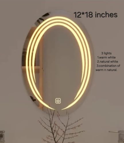 Vasu Agency LED Mirrors: Versatile Designs for Bathroom, Drawing Room, or Dressing Table (Oval, Small)