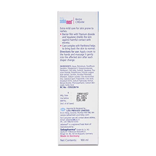 Sebamed Baby Rash Cream 100ml |Ph 5.5|Panthenol & Allantoin|Clinically tested