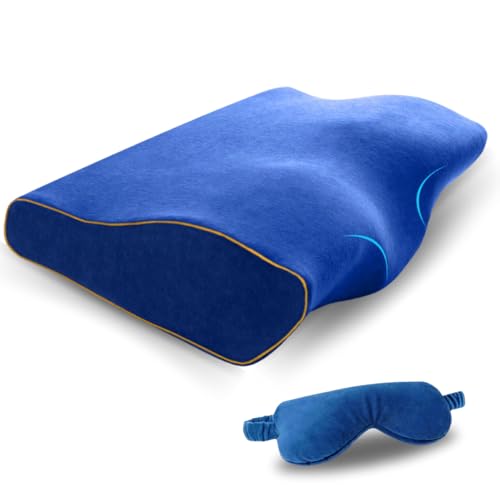 COCOFOAM Memory Foam Cool Gel-Infused Cervical Pillow (1) X Cool Gel-Infused Eye Mask (1)