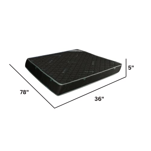 Novelty Mattress And Sofa_Blend Touch 5 inch Single Size Premium PU Foam Mattress (78x36x5, Single Bed, Medium Firm Mattress)