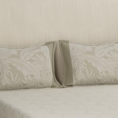 maspar Eclectic Garden Tropical Cotton Printed Beige King Bed Sheet with Pillow Case