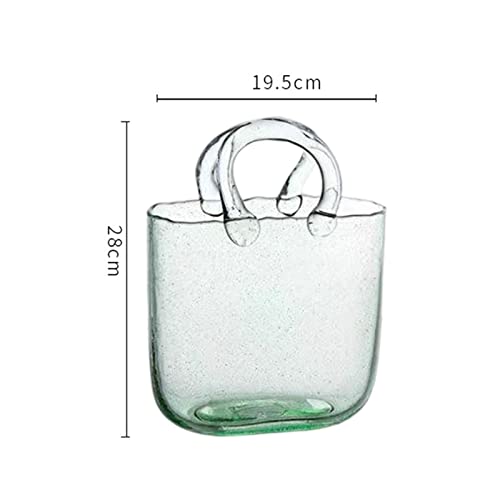 MYADDICTION Nordic Glass Flower Vase Flower Pot Centerpiece for Office Wedding Ornaments Green