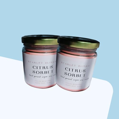 Scarlet Blinks Citrus Sorbet | Soy Wax Candles | Aroma Therapy Candles | Burning Time :-45 HRS Pack of 2