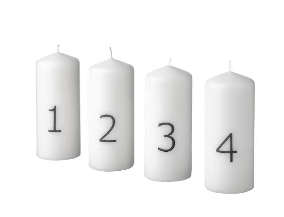 Uppfylld Vinterfint Unscented Pillar Candle, White, 14 cm (5 ½ ")