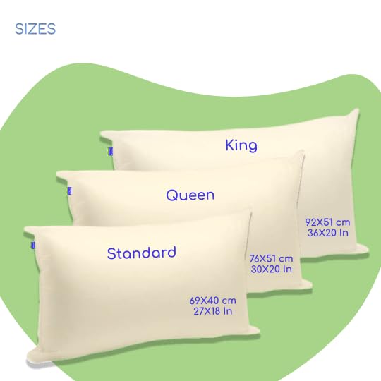 Pompuff Allergy Free Pillows with Organic Covers (Set of 2) (King (U.S. Standard))