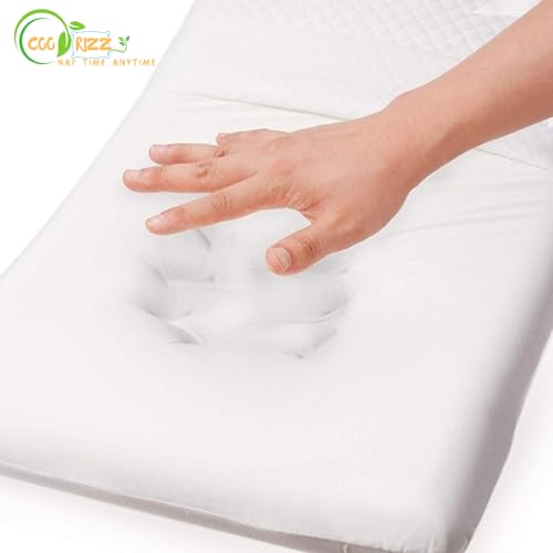 COORIZZ Orthopedic Memory Foam Ultra Slim Sleeping Bed Pillow Designed for Back, 1 Year Warranty Stomach and Side Sleeper with Premium Removable Zip White Cover,Size 58cm x 39cm x 7.5cm