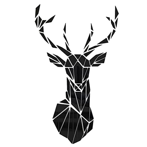 TOG Mirror Deer Head Acrylic Wall Sticker Decal Removable 3D Home Decors Black|Home & Garden | Home Decor | Decals, Stickers & Vinyl Art