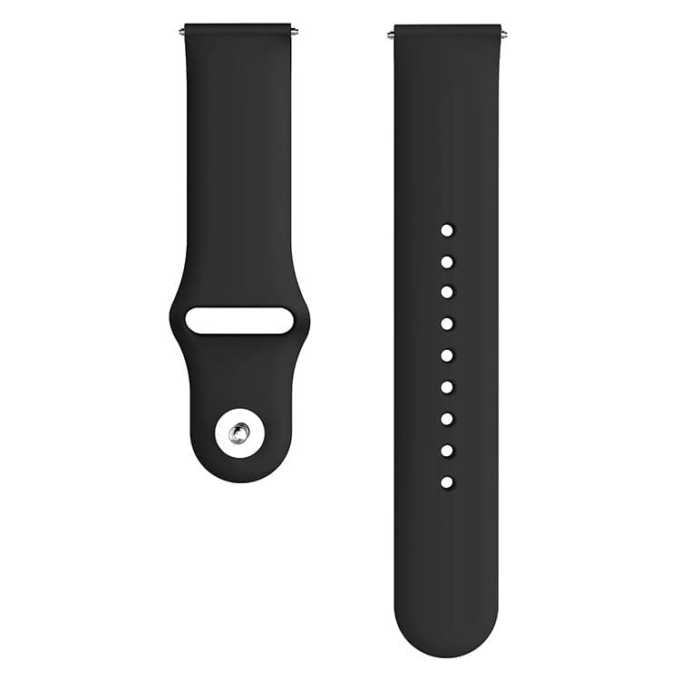 Nioxik Soft Silicone Strap for Compatible with Goqii Smart Vital Fitness Spo2 Smart Watch Sports Band Only [Not for Any Other Models] (Black)