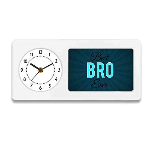 Designer Unicorn Desk/Shelf Clock with Attached Frame Best bro Ever 9.5 * 4.5 inches