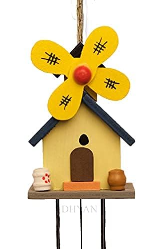 ASTARIN Pipe Wood Coper Wind Bells Chimes for Decorate Item with Sweet Sound | 21 Inches (Yellow)