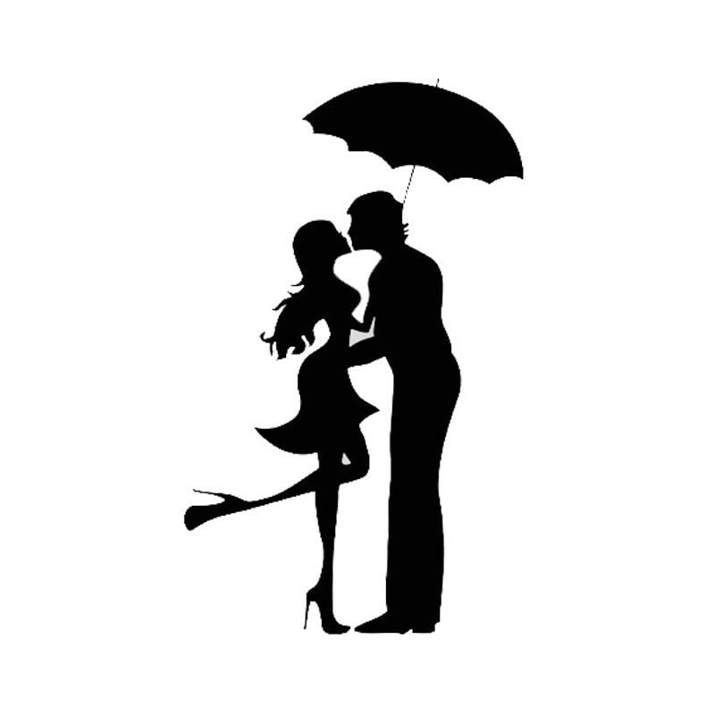 GADGETS WRAP Vinyl Wall Decal Sticker Romantic Dance in The Rain Kissing Car Stickers