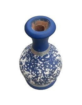 Wooden Handcrafted Flower Vase(16cm,Blue)