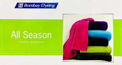 Bombay Dyeing All Season Very Soft & Cozy Light Weight Poly Acrylic Fleece Blanket. (Size : 220 cm x 150 cm) (Green)