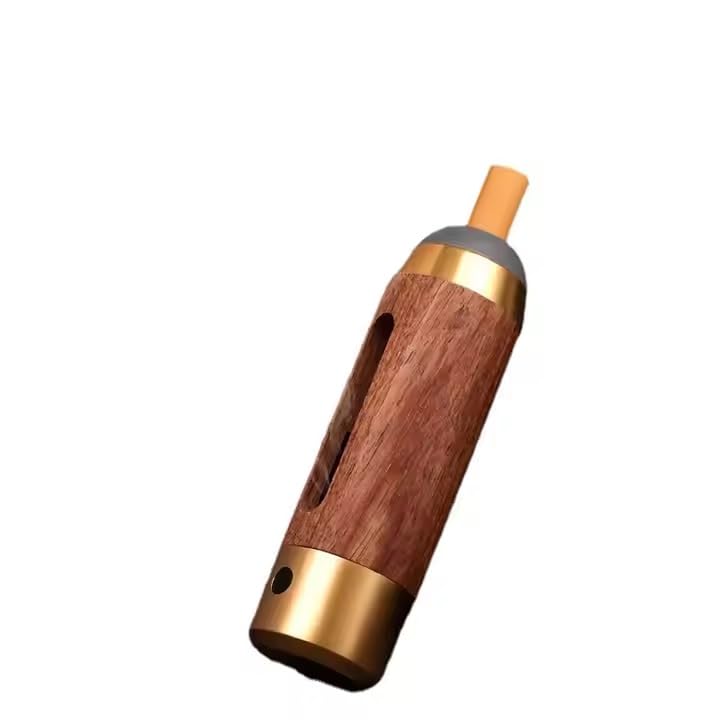 Wooden and Metal Smokeless Ashtray with Rechargeable Lighter, Car Ashtray