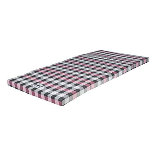 COLOFLY Dual Comfort Reversible | Foldable UHD Foam | Single Bed Mattress | 4 Fold Multi Pink | (72x35x2)