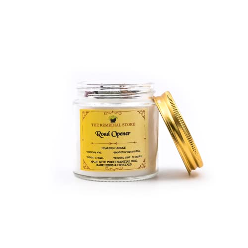 The Remedial Store Healing Ritual Money Candle | Luxury Fragrance | Therapy Candle | Glass Candle | Jar Candle | Soy Wax Candle | Smokeless Wax Candle | 30 Hours Burning Time (Road Opener)