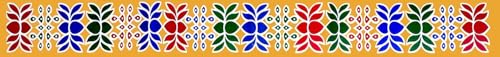 ABS HERBALS Vinyl Self-Adhesive Rangoli/Kolam Sticker ? Traditional Handmade Kolam Art/Design Sticker for : Pooja Room, Home Entrance, Tile, Floor, (Meroon:MM2,MP2 Pack of 4Pcs)