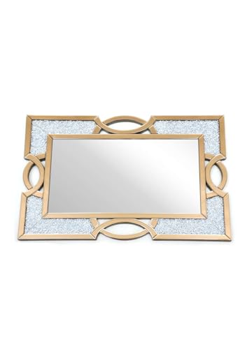 AR MODULERS Gold Cloud Chrome Squar Wall Mounted Mirror, Gold, Mounted for Luxury House of Luxury Mirror