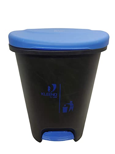 Cello Plastic Step-On Pedal Garbage Dustbin (50 Ltr, Black-Blue)