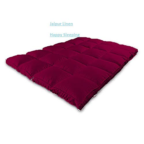 Jaipur Linen 3000 GSM Single Bed Finest Imported Super Microfiber Mattress Padding/Topper- Wine (36 * 78In)