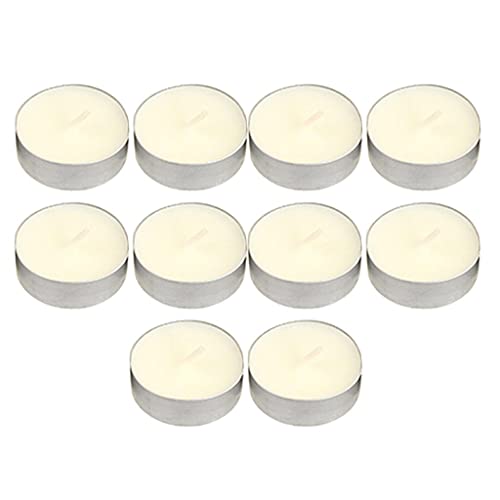 ATORSE® 10Pcs Smokeless Round Tealight Candles 3.5X1Cm White