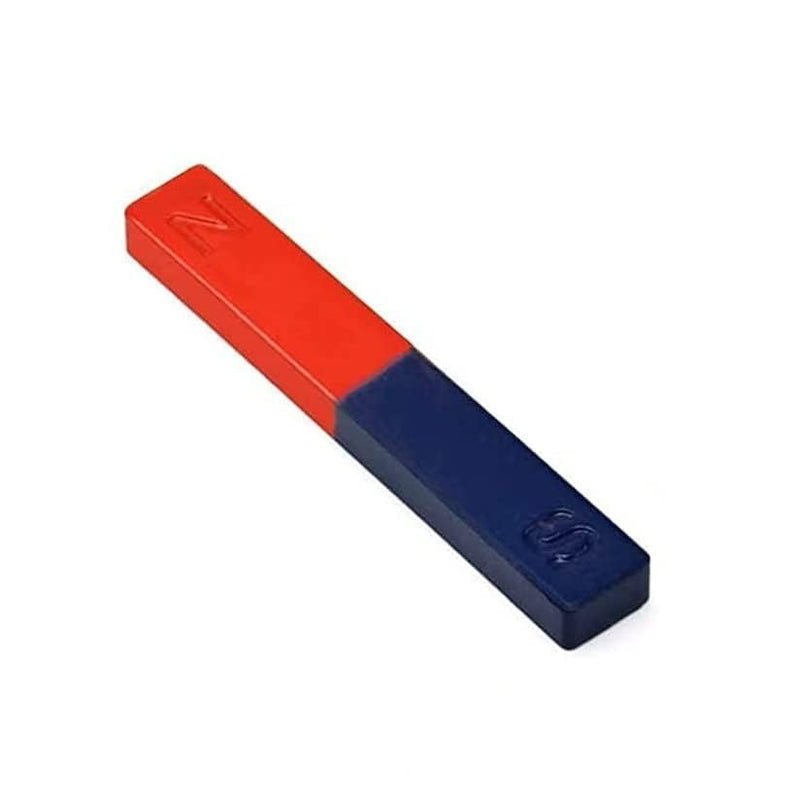 Asian Scientific Bar Magnet Physics Experiment Tool Red Blue Painted N/S Bar School Magnet Pole Teaching AIDS Educational Toys for Children, 4 Inch (Pack of 2)